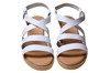 Espadrilles sandalen met sleehak en leren bandjes - wit foto 3