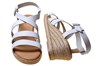 Espadrilles sandalen met sleehak en leren bandjes - wit foto 4