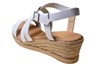 Espadrilles sandalen met sleehak en leren bandjes - wit foto 6