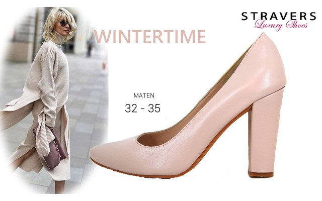 Vrouw zakelijke outfit roze pumps hoge hakken kleine maat 32, 33, 34, 35