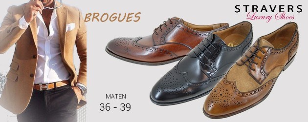 Man met brogue herenschoenen maat 37 in bruin, zwart