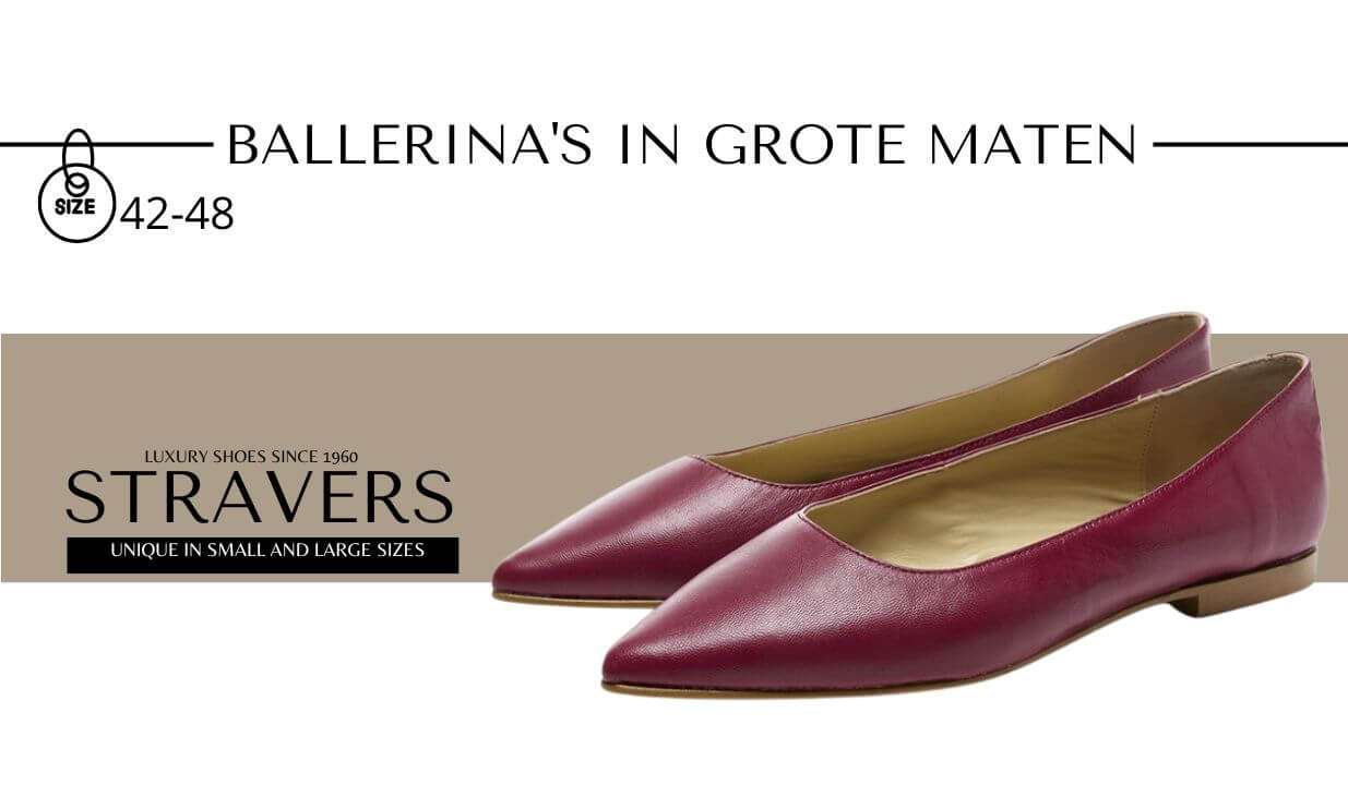 Diploma Oost wolf Grote ballerina's voor dames : Maten 42, 43, 44, 45, 46, 47 & 48 | Stravers