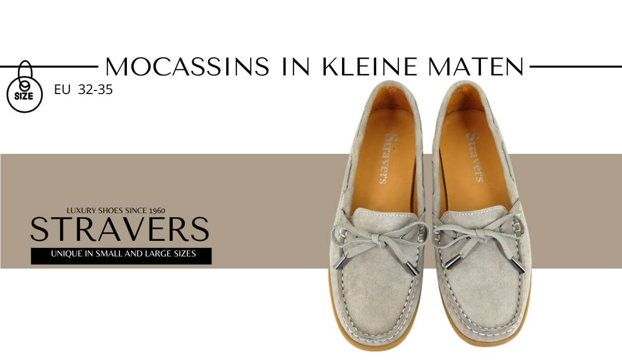 Voorschrijven Boek Sleutel Kleine mocassins voor dames : Maten 32, 33, 34 & 35 | Stravers