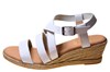 Espadrilles sandalen met sleehak en leren bandjes - wit foto 1