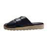 Leren Kruisband Slippers Heren - zwart.