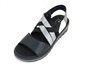 Comfortabele Elastische Leren Sandalen - zwart wit antraciet foto 2