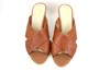 Luxe Slippers met Hak - naturel bruin leer foto 3