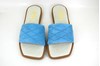 Platte Slippers met Vierkante Neus - lichtblauw foto 3