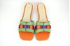 Trendy Slippers met Lage Hak - oranje, groen, lila/paars foto 3