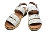 Comfortabele Leren Raffia Look Sandalen - wit zilver foto 3