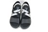 Comfortabele Elastische Leren Sandalen - zwart wit antraciet foto 3
