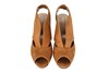 Hoge hak peeptoe met bandje - cognac foto 3