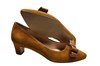 Cognac bruine suede pumps met strikje foto 4