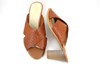 Luxe Slippers met Hak - naturel bruin leer foto 4