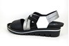 Comfortabele Elastische Leren Sandalen - zwart wit antraciet foto 5