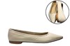 Soepele ballerina's spitse neus -roomwit leer foto 6