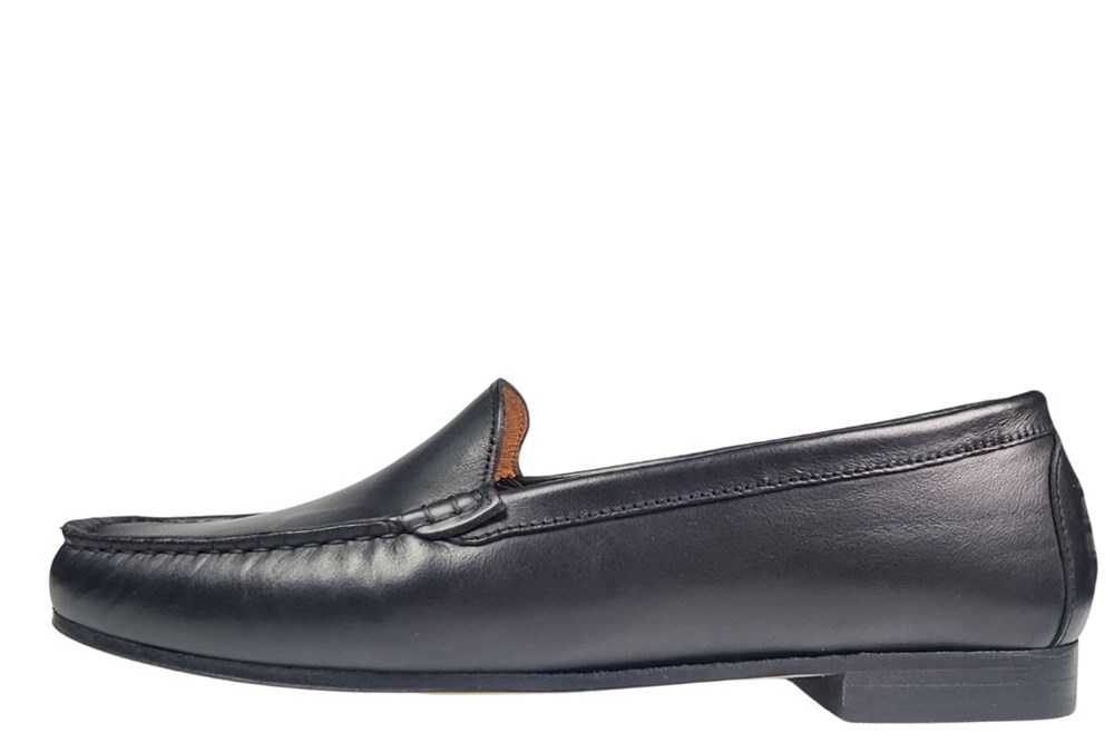 Mocassins met Leren Zool zwart leer Grote Maten Platte