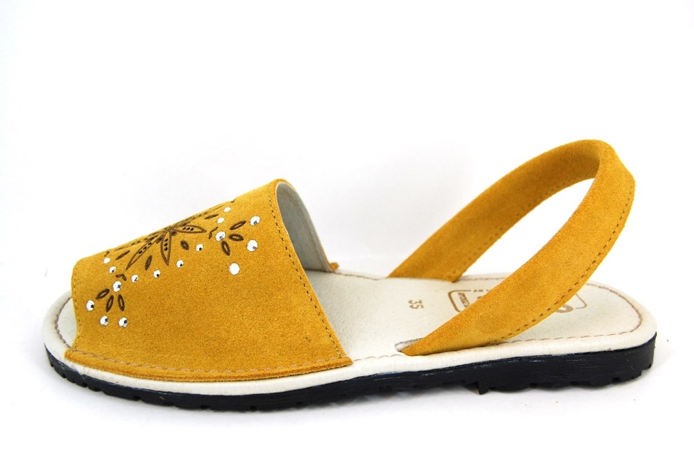 Spaanse Glitter sandalen oker geel | Kleine Maten | Sandalen & Slippers | Stravers Luxe