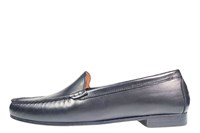 Mocassins met Leren Zool - zwart leer in grote sizes