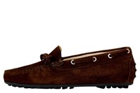 Italiaanse Mocassins Dames Bruin Suede in grote maten