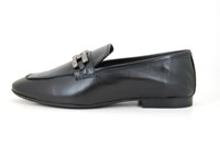 Loafers met Ketting - zwart leer in grote sizes
