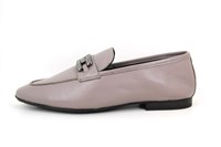 Platte Leren Loafers - soft lila in grote sizes