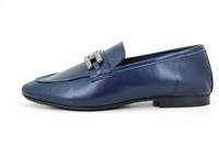 Loafers Zachte Leren Instappers  - blauw in grote sizes