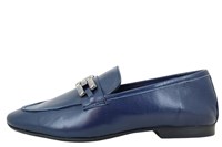 Loafers Zachte Leren Instappers  - blauw in grote maten