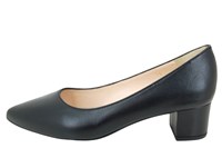 Pumps met Spitse Neus en Blokhak - zwart in kleine sizes