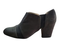 Hogere enkelpumps -grafiet zwart suede in grote maten