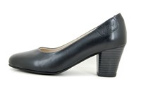 Zachte leren pumps - zwart in grote sizes