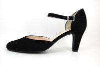 Luxe Zwart Suede Pumps met Bandjes in grote sizes