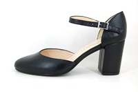 Pumps met Blokhak en Bandje - zwart in grote sizes