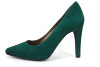 Spitse Pumps Hoge Hakken - groen suede in kleine maten