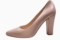 Roze Nude Pumps met Hoge Dikkere Hak in kleine maten