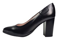 Puntige Pumps met Dikke Hak - zwart in grote sizes