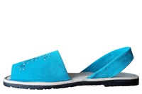 Spaanse Glitter Sandalen - turquoise in kleine maten