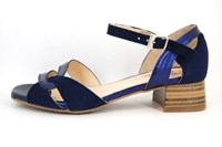 Luxe sandalen lage hak - blauw in grote sizes