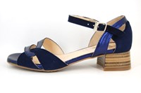 Luxe sandalen lage hak - blauw in grote maten