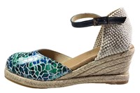 Espadrilles met Sleehak - blauw groen turquoise in grote sizes