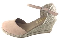 Espadrilles met Sleehak - nude in grote maten