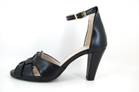 Peeptoe Pumps met Hak en Enkelbandje - zwart in kleine sizes