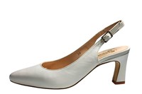 Beige Slingback Hakken - wit in grote maten