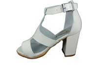 Witte Sandalen met Hak en Bandjes in grote sizes