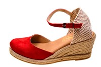 Espadrilles met Sleehakken - rood in grote sizes