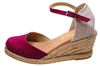 Espadrilles met sleehakken -fuchsia- in grote sizes