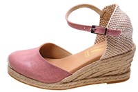 Espadrilles met Sleehakken - zacht roze in grote maten