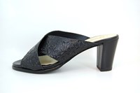 Luxe Muiltjes met Hak - zwart leer in kleine sizes