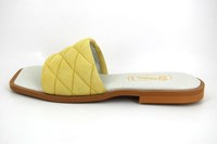 Platte Slippers met Gecaptioneerde Band - geel in grote sizes