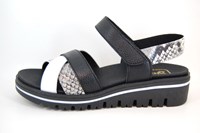 Comfortabele Trendy Sandalen - zwart wit slangenprint in grote maten